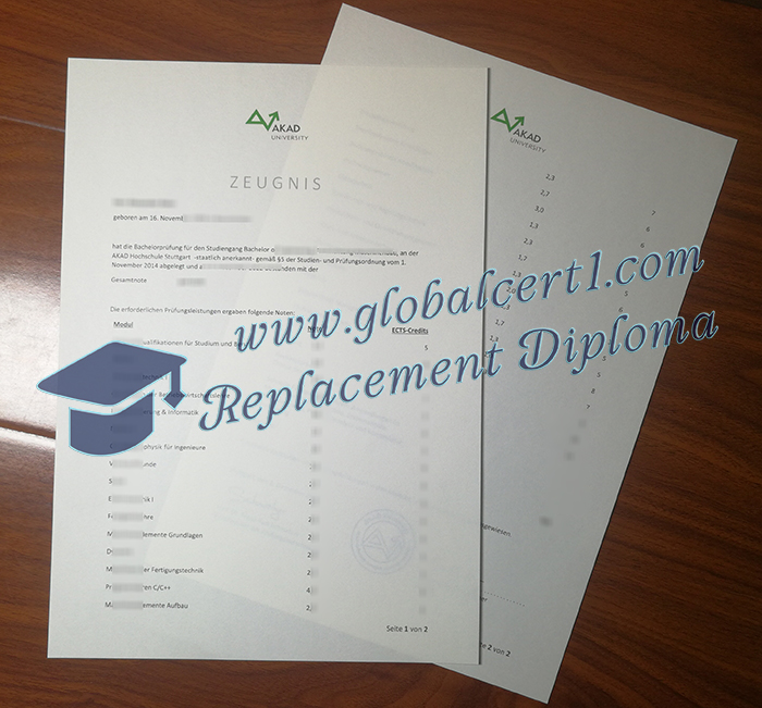 AKAD University transcript