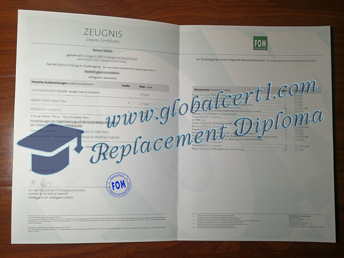 FOM University of Applied Sciences transcript