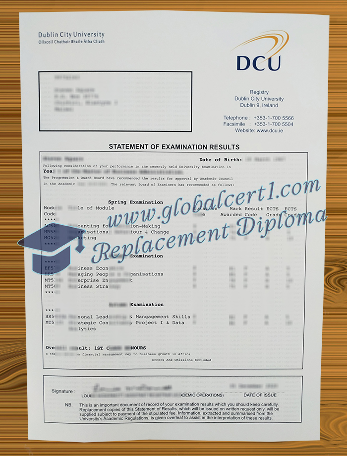 Dublin City University transcript