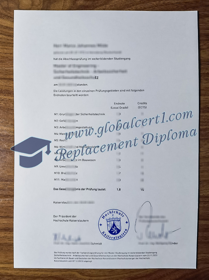 Hochschule Kaiserslautern transcript