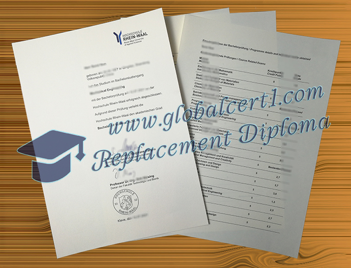 Hochschule Rhein-Waal urkunde und zeugnis