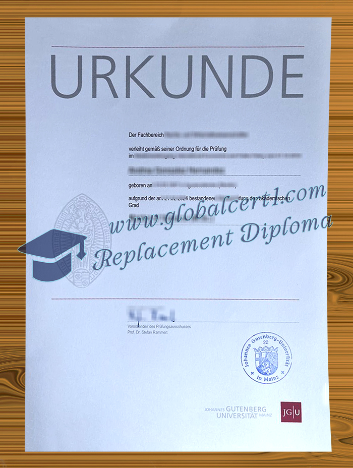 Johannes Gutenberg-Universität Mainz urkunde
