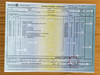 Ontario Secondary School transcript