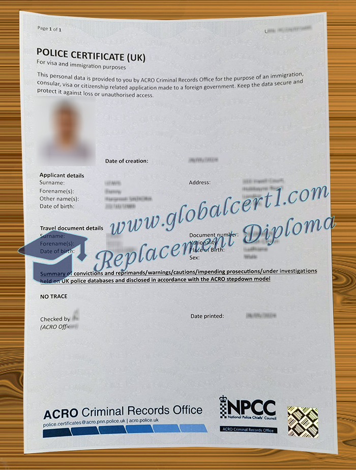UK Police Certificate