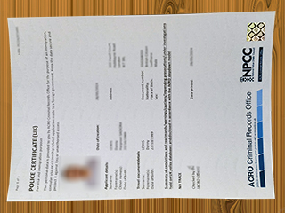 UK Police Certificate