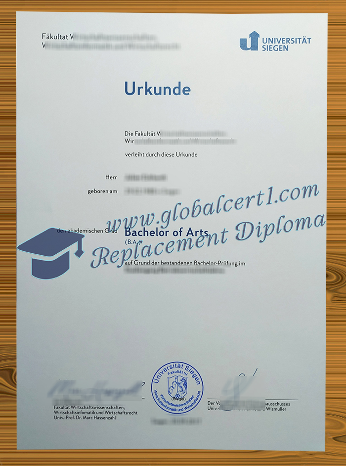 Universität Siegen urkunde