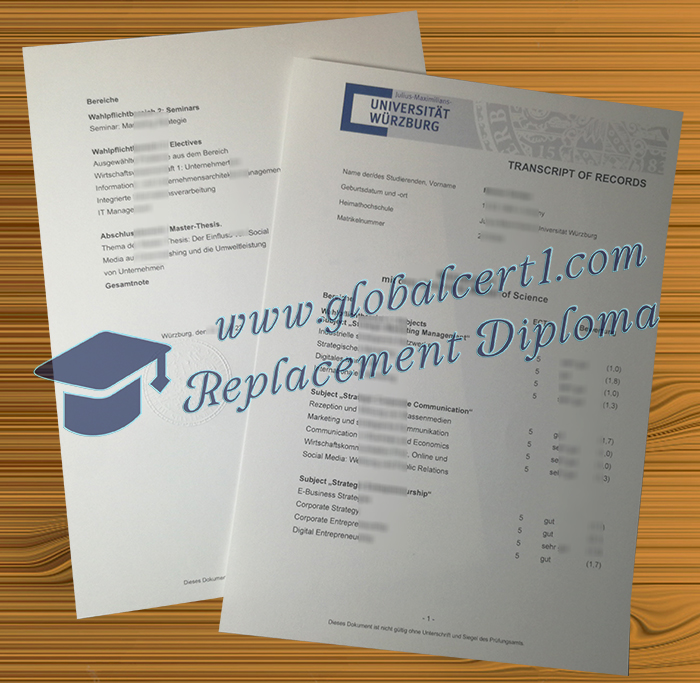 Universität Würzburg transcript