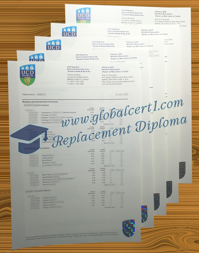 University College Dublin transcript