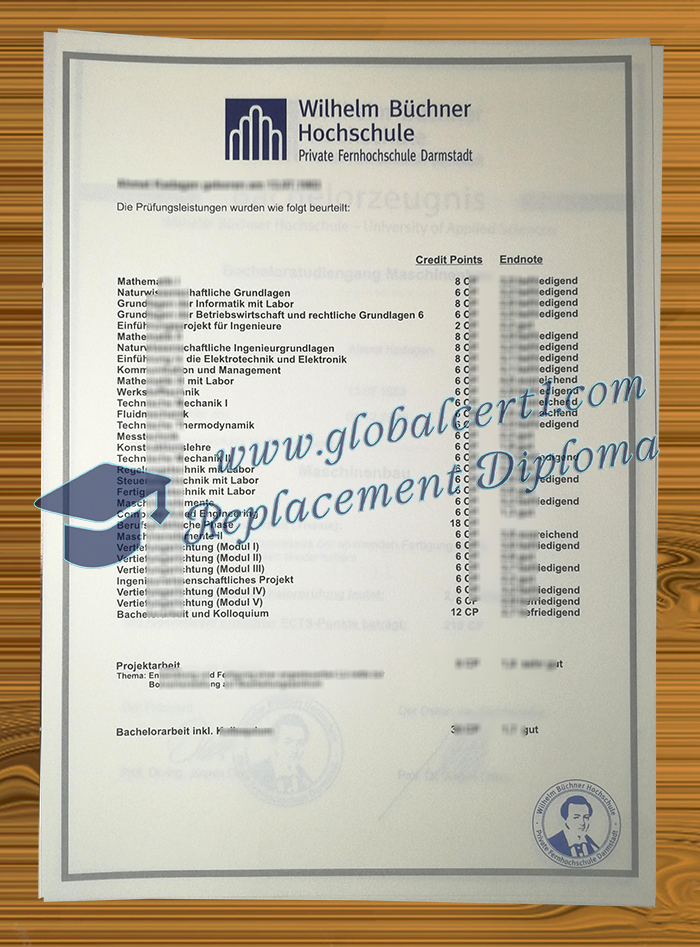 Wilhelm Büchner Hochschule transcript