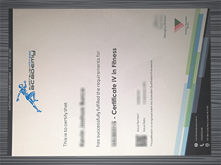 Australian Fitness Academy certificate