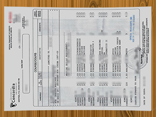 Concordia University transcript