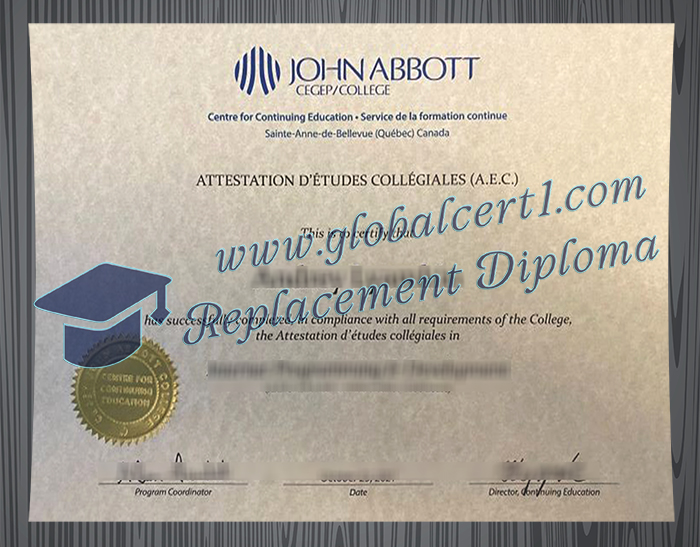 John Abbott College certificate
