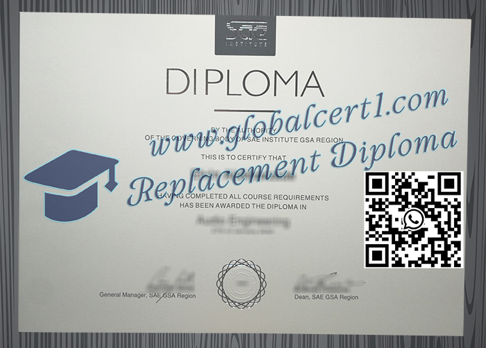 SAE Institute certificate