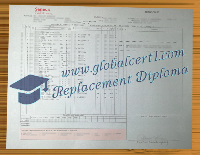 Seneca College transcript