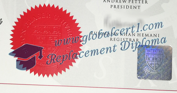 Simon Fraser University stamp and hologram