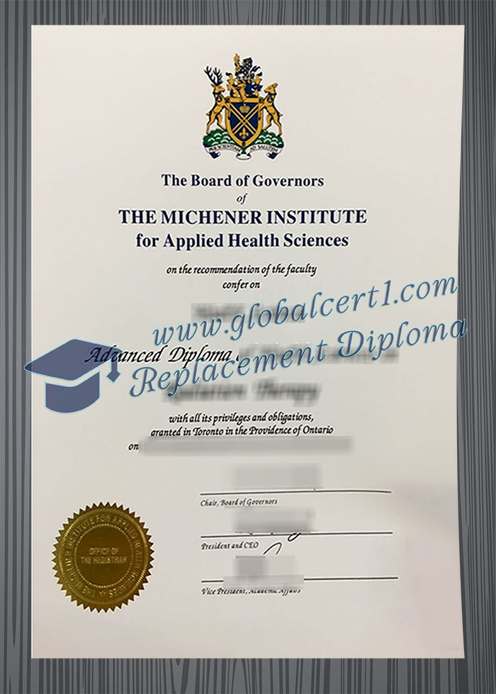 The Michener Institute certificate