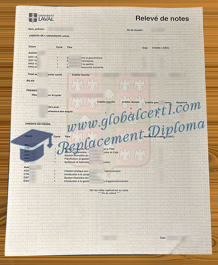 Université Laval transcript