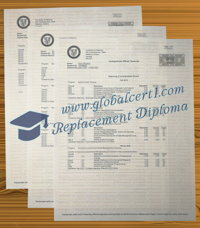 University of Waterloo transcript