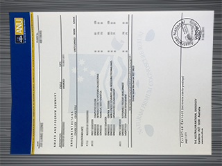 Australian National University transcript