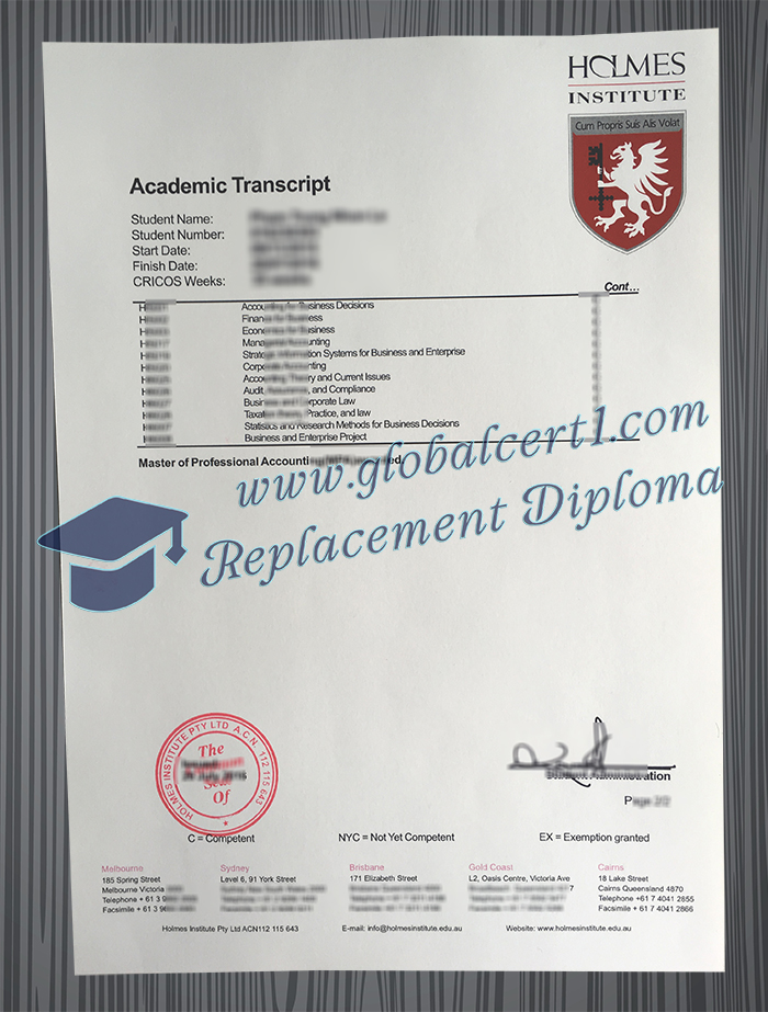 Holmes Institute transcript