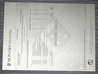 Monash University transcript