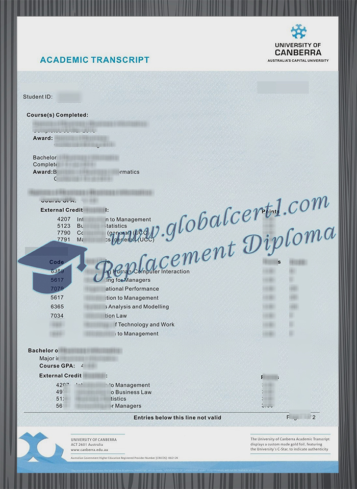 University of Canberra transcript