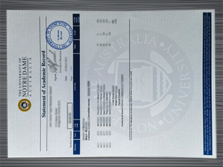 University of Notre Dame Australia transcript