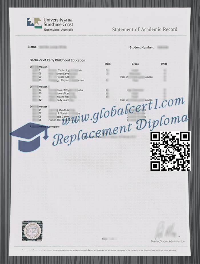 University of the Sunshine Coast transcript