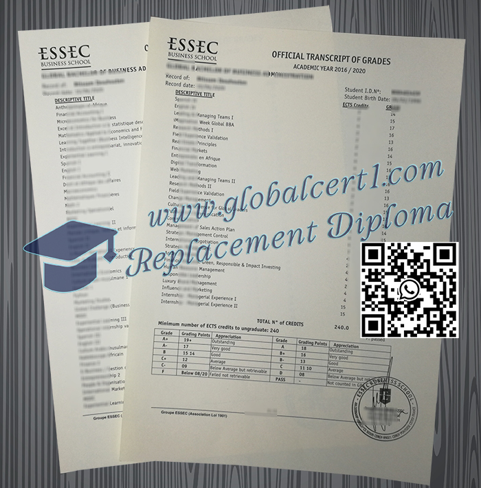 ESSEC Business School trasncript