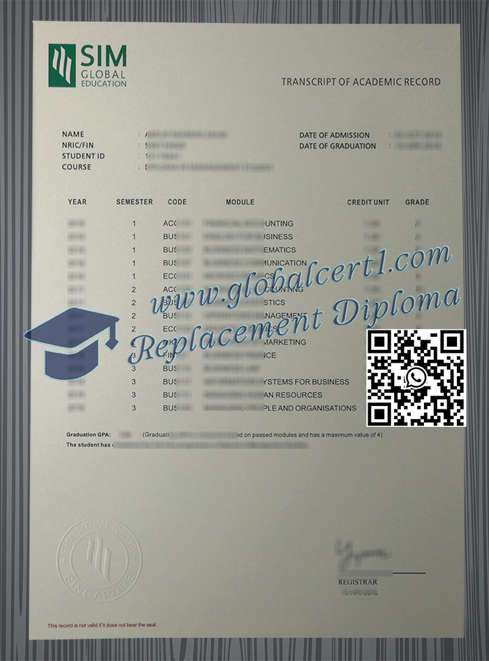 SIM global Education transcript