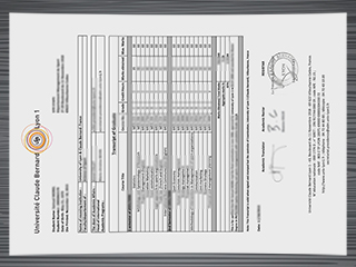 Université Claude Bernard Lyon 1 transcipt