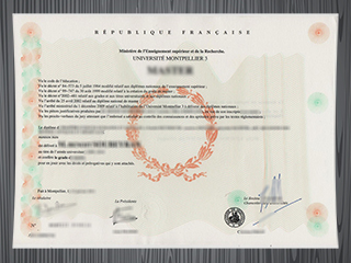 Université de Montpellier 3 diploma