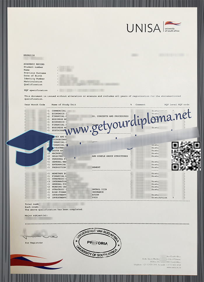 University-of-South-Africa-transcript